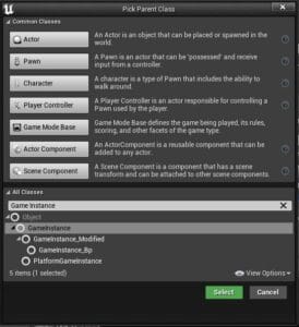 Unreal Engine 4.27 - Game Instance erstellen