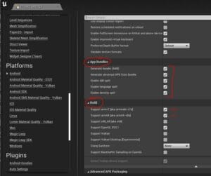Edit AAB Export Settings - XAPK Validation Error Fix - Unreal Engine 4.27