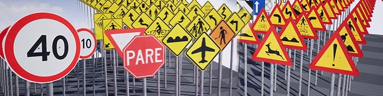 Neue Unreal Engine Verkehrsschilder Packs
