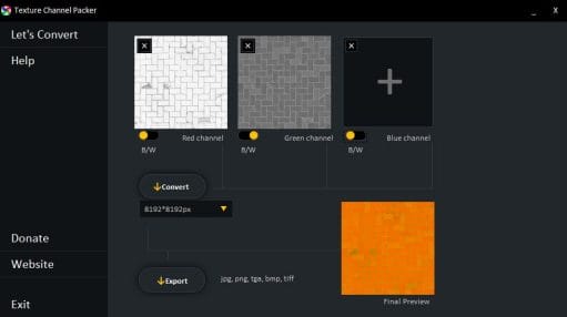 Texture Channel Packer 3 Texture Channel Packer - Converter App